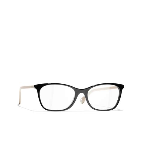 chanel ch3282 - black - c942 - 52|Rectangle Eyeglasses Acetate Black & Beige .